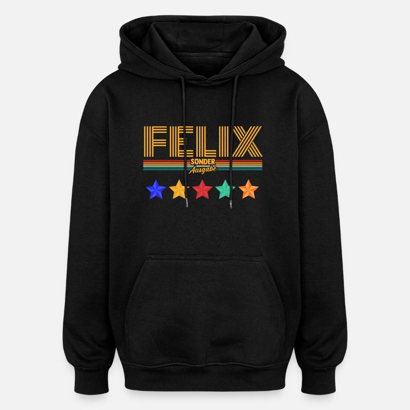 Felix - Sweat à capuche oversize unisexe - noir