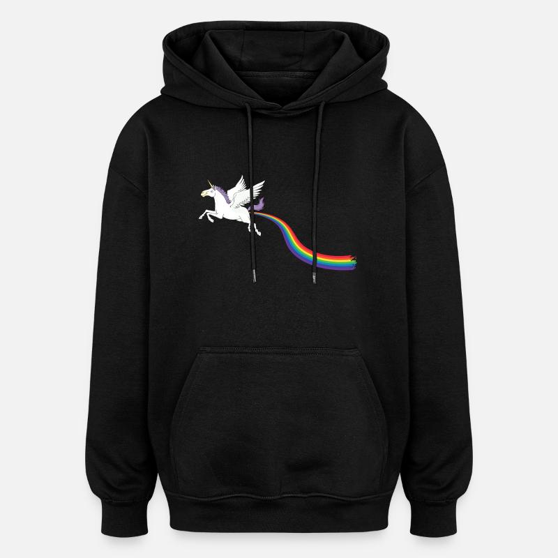 RAINBOW PROPULSION - Oversized Unisex Hoodie - black