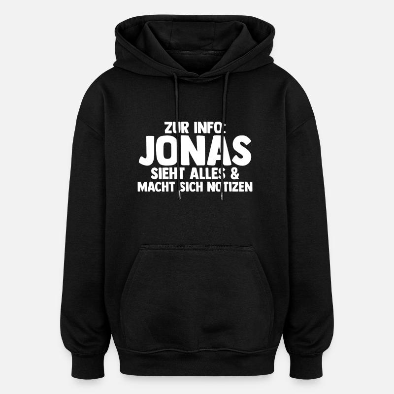 Jonas - Sweat à capuche oversize unisexe - noir