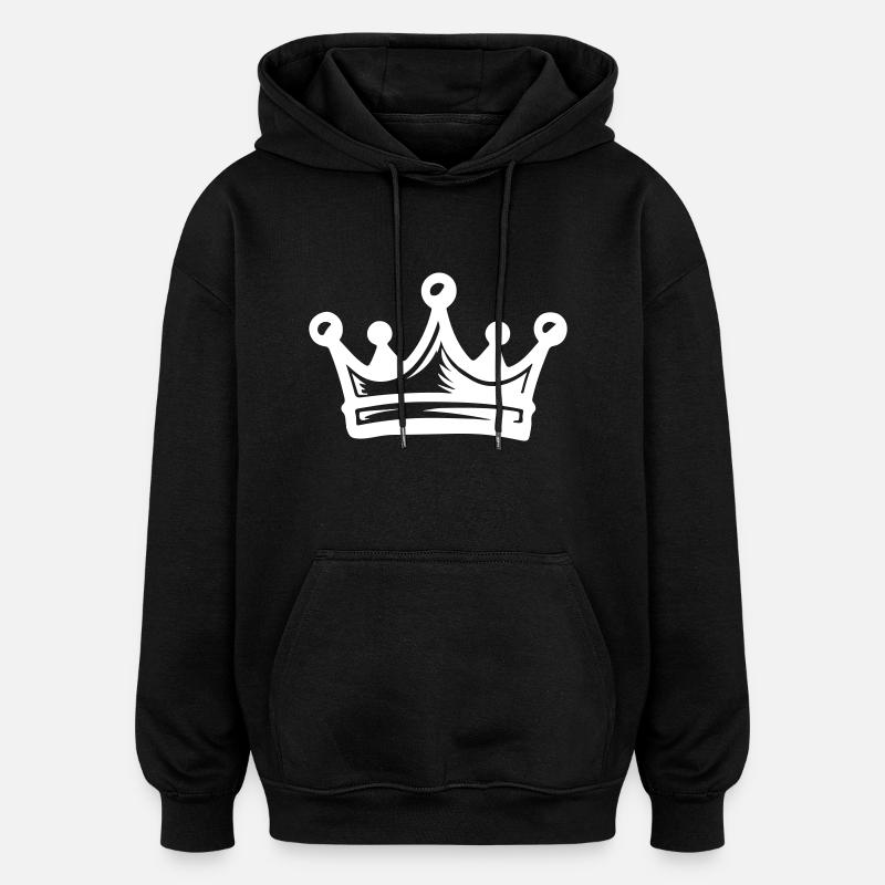 Couronne Roi - Sweat à capuche oversize unisexe - noir