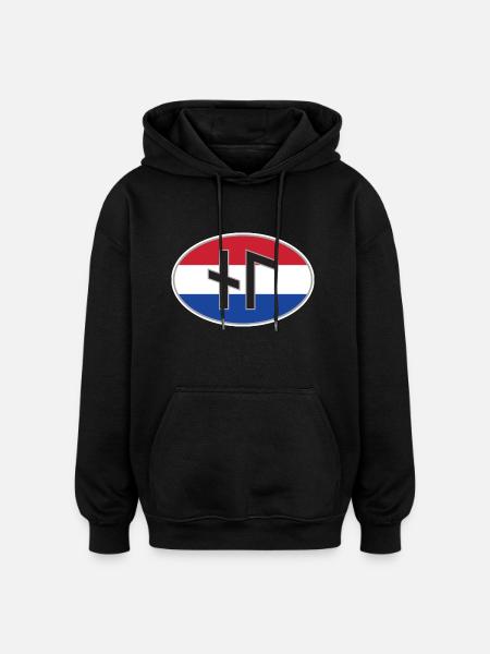 NL (Nederland) Runen-Ländercode-Aufkleber - Oversized Unisex Hoodie - Schwarz