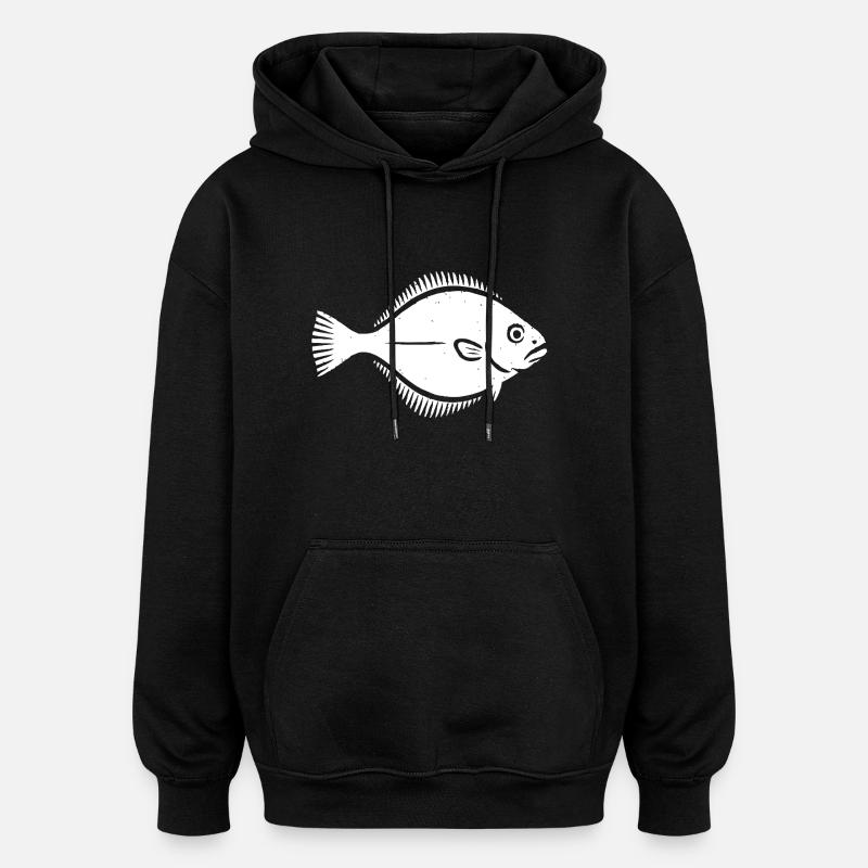 Plaice Flounder - Oversized Unisex Hoodie - black