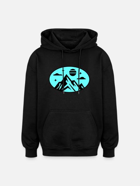 Mountains icon - Oversized Unisex Hoodie - black