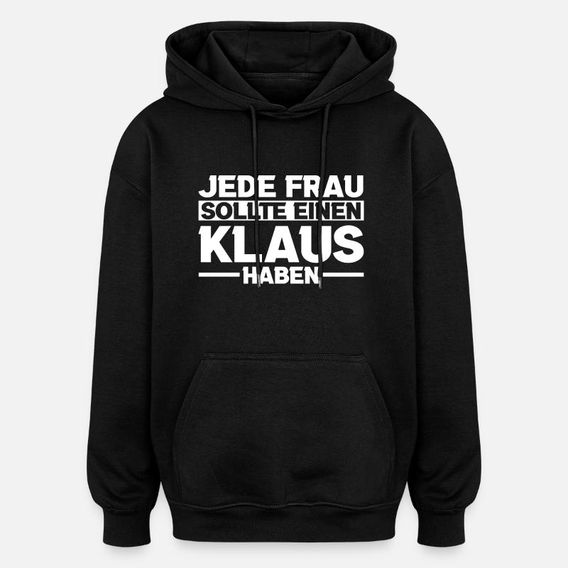 Klaus - Sweat à capuche oversize unisexe - noir