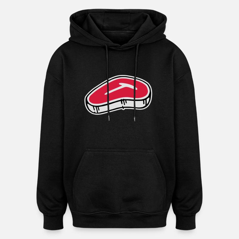 T-Bone Steak - Oversized Unisex Hoodie - black