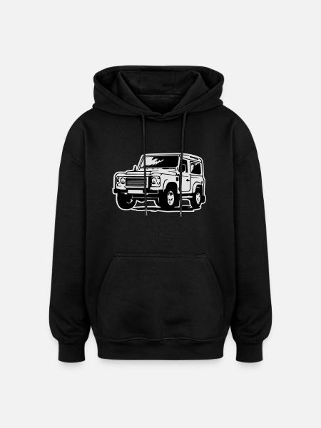 Defender (mit Hintergrund) - Oversized Unisex Hoodie - Schwarz