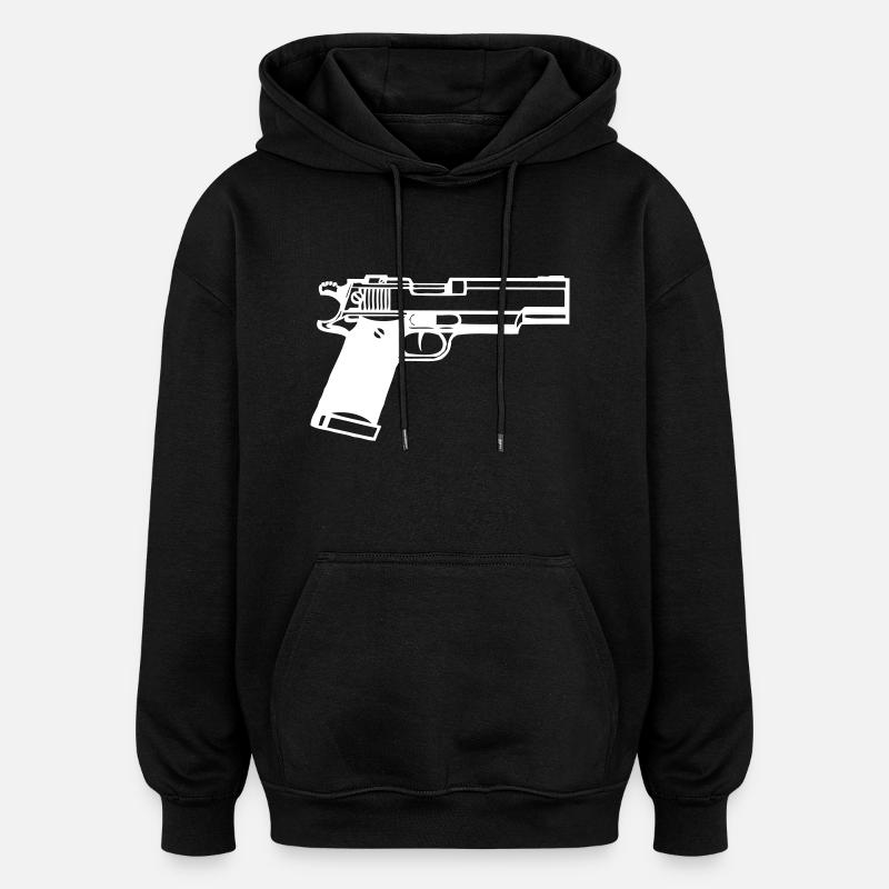 Pistolet - Sweat à capuche oversize unisexe - noir