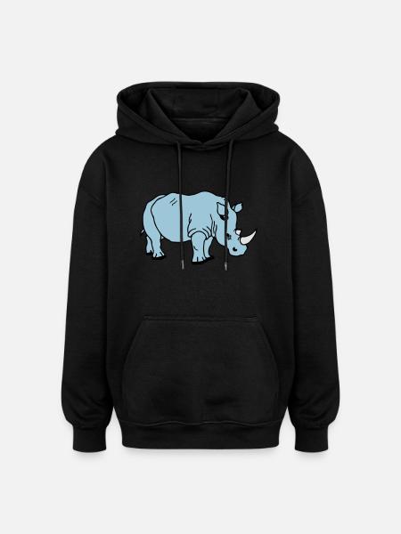rhinoceros - Oversized Unisex Hoodie - black