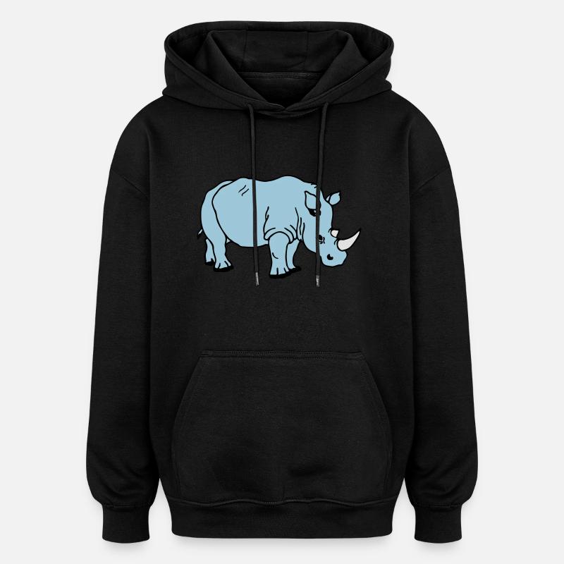 rhinoceros - Oversized Unisex Hoodie - black