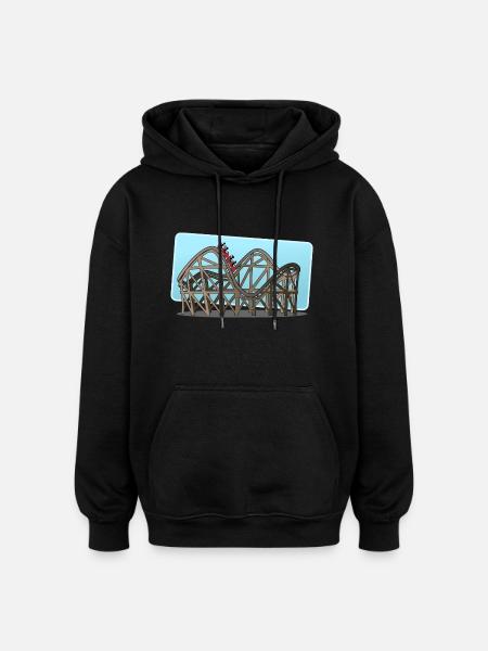 roller coaster - Oversized Unisex Hoodie - black