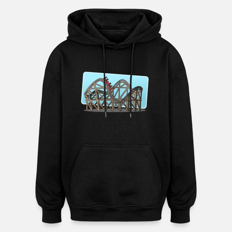 Achterbahn - Oversized Unisex Hoodie - Schwarz