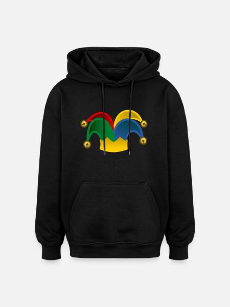 jester hat - Oversized Unisex Hoodie - black