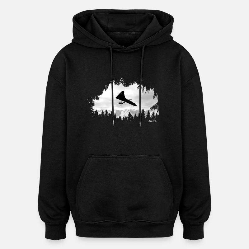 Deltaplane - Sweat à capuche oversize unisexe - noir