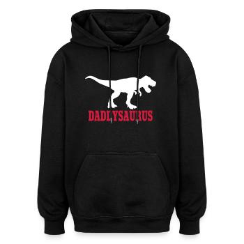 Daddy Saurus - Oversized Unisex Hoodie - Schwarz - Vorne - Noah (186cm)