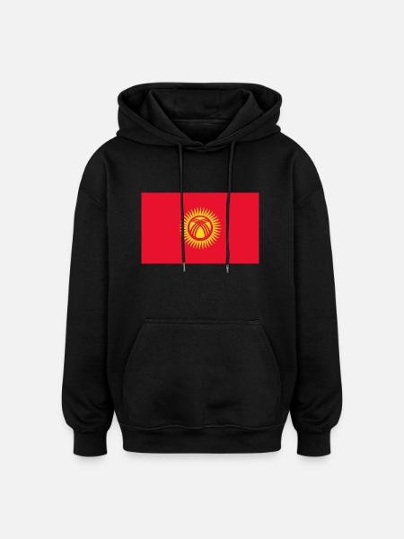 Kyrgyzstan Flag - Oversized Unisex Hoodie - black