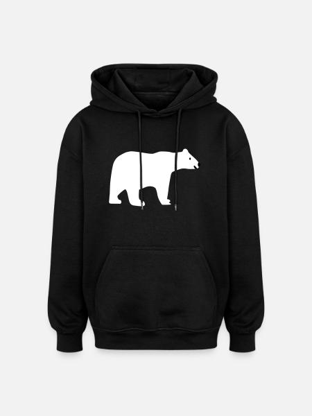 Eisbär - Oversized Unisex Hoodie - Schwarz