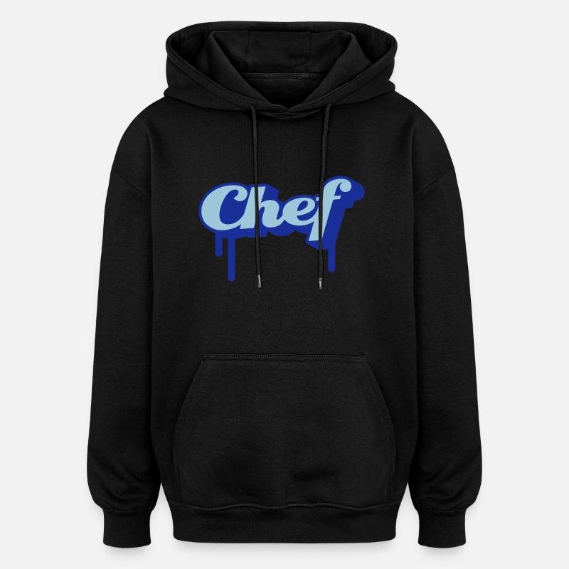 chef - Sweat à capuche oversize unisexe - noir