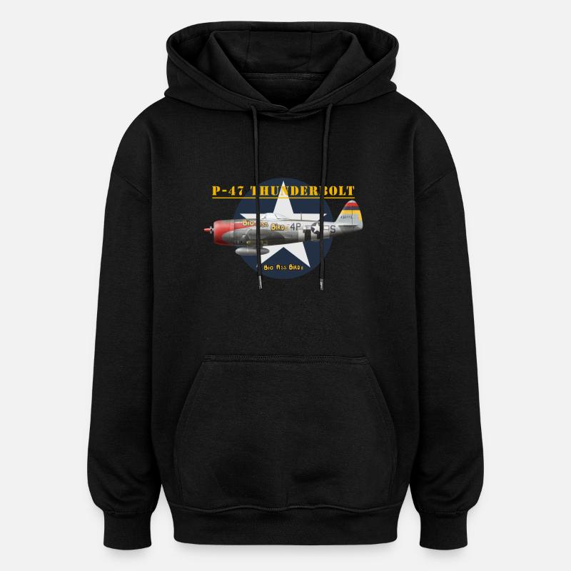 P-47 Big Ass Bird II - Sweat à capuche oversize unisexe - noir
