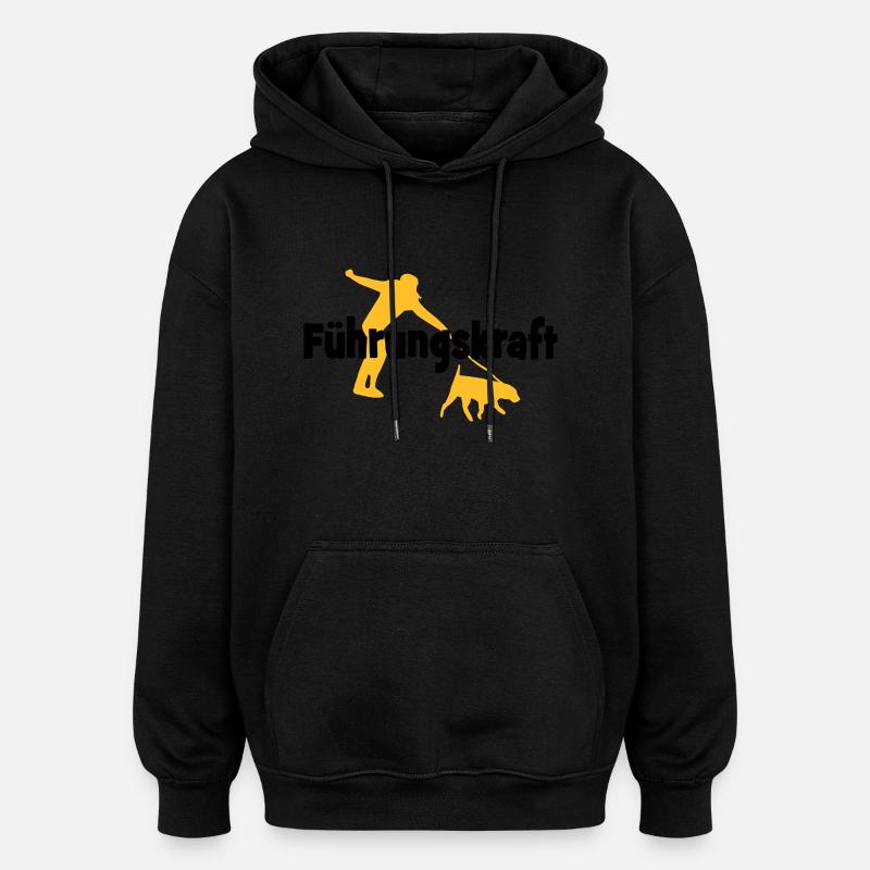chien - Sweat à capuche oversize unisexe - noir