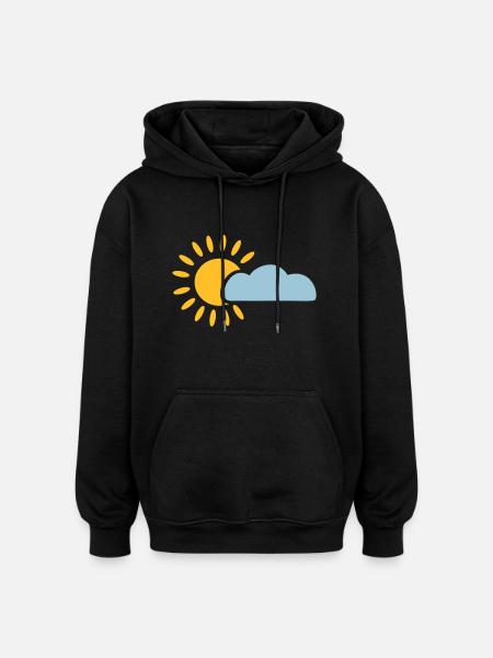 Sonne - Oversized Unisex Hoodie - Schwarz