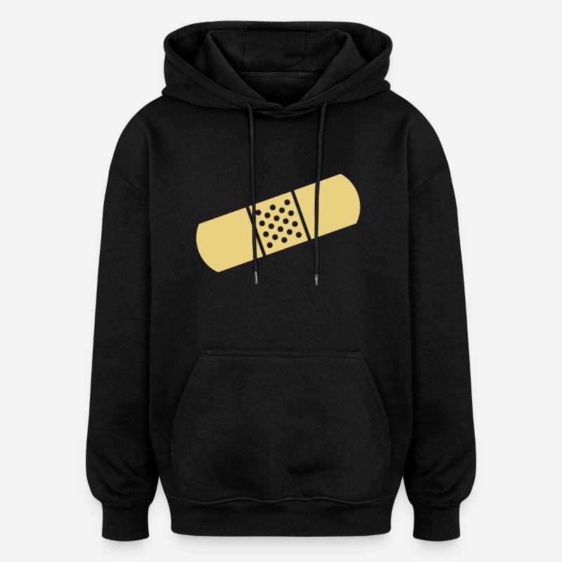 Pansement - Sweat à capuche oversize unisexe - noir