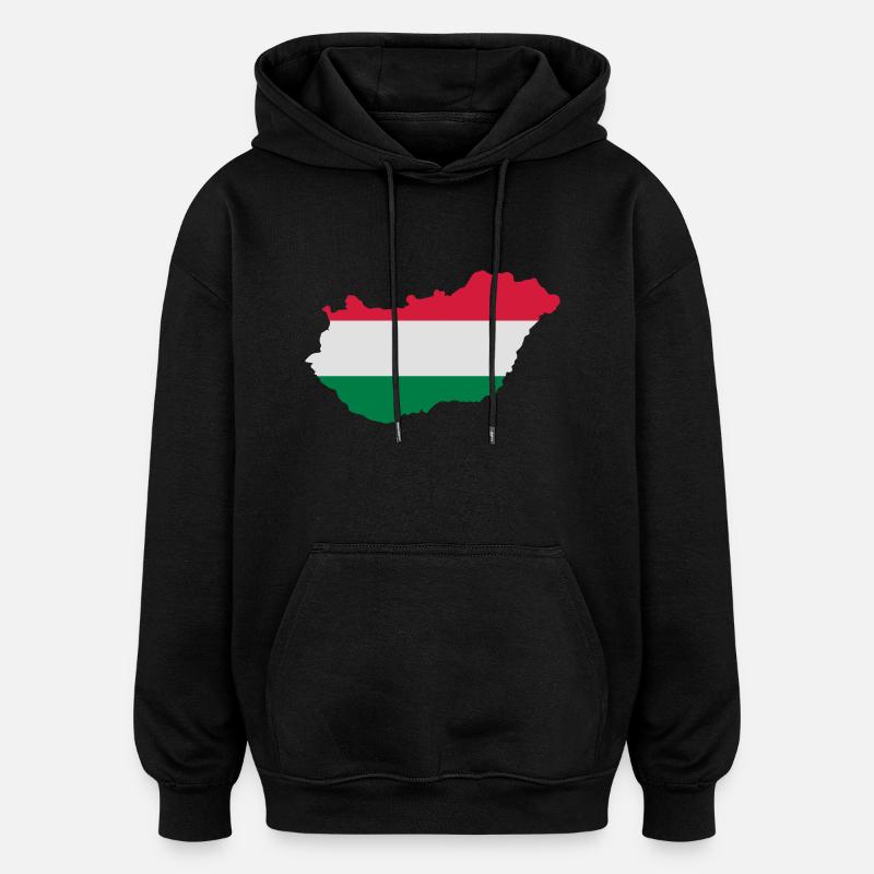 Ungarn - Oversized Unisex Hoodie - Schwarz