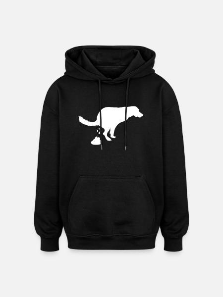 Screaming dog pooping dog - Oversized Unisex Hoodie - black