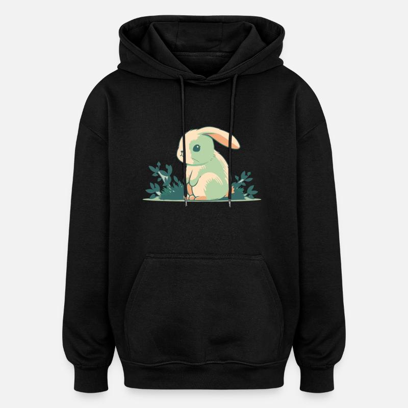 Lapin mignon - Sweat à capuche oversize unisexe - noir