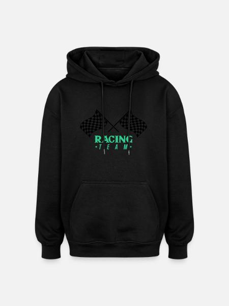 Racing Flag Team - Oversized Unisex Hoodie - black