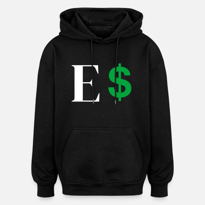 Buchstabe E Dollar - Oversized Unisex Hoodie - Schwarz