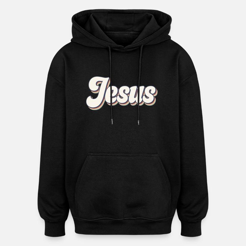 Jésus - Sweat à capuche oversize unisexe - noir