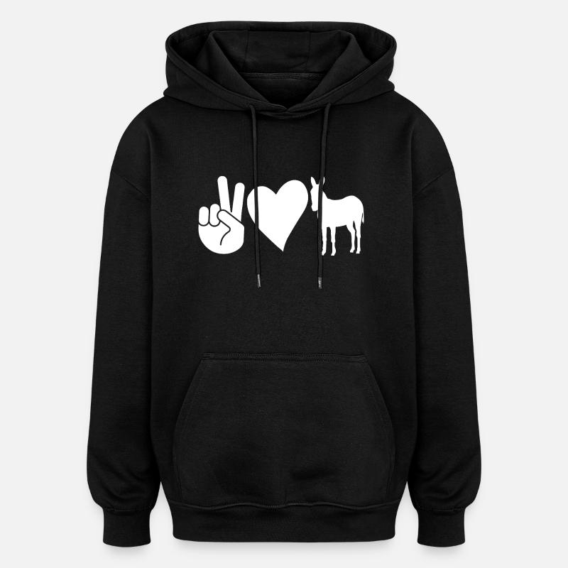 Âne - Sweat à capuche oversize unisexe - noir