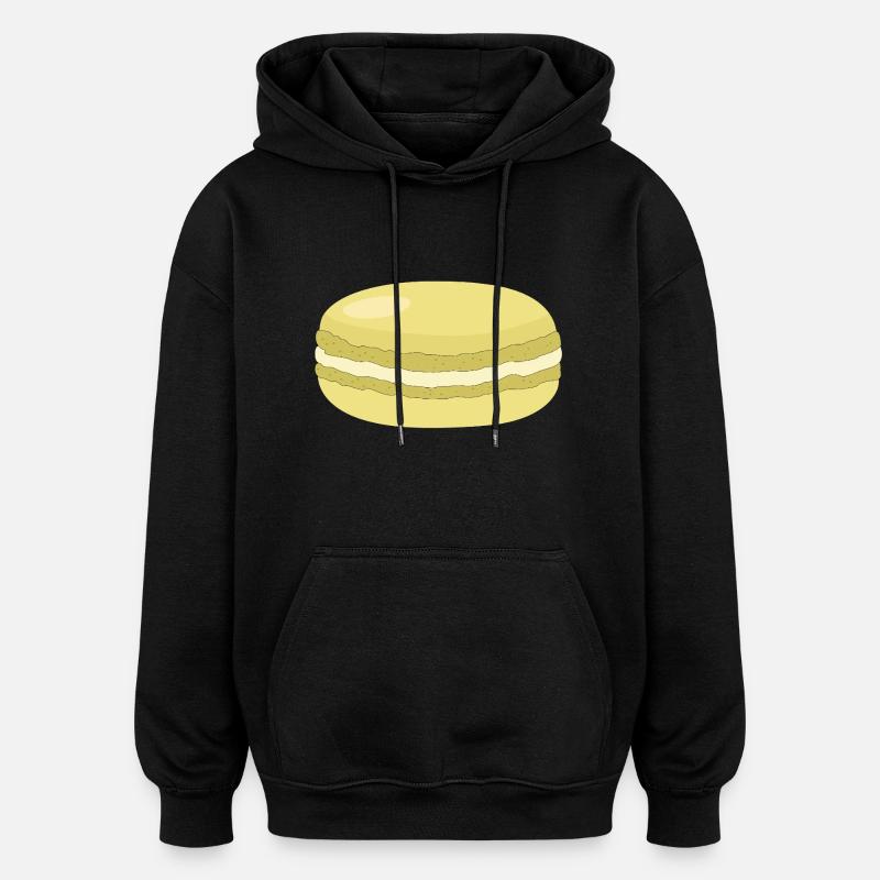 gelber Macaron - Oversized Unisex Hoodie - Schwarz