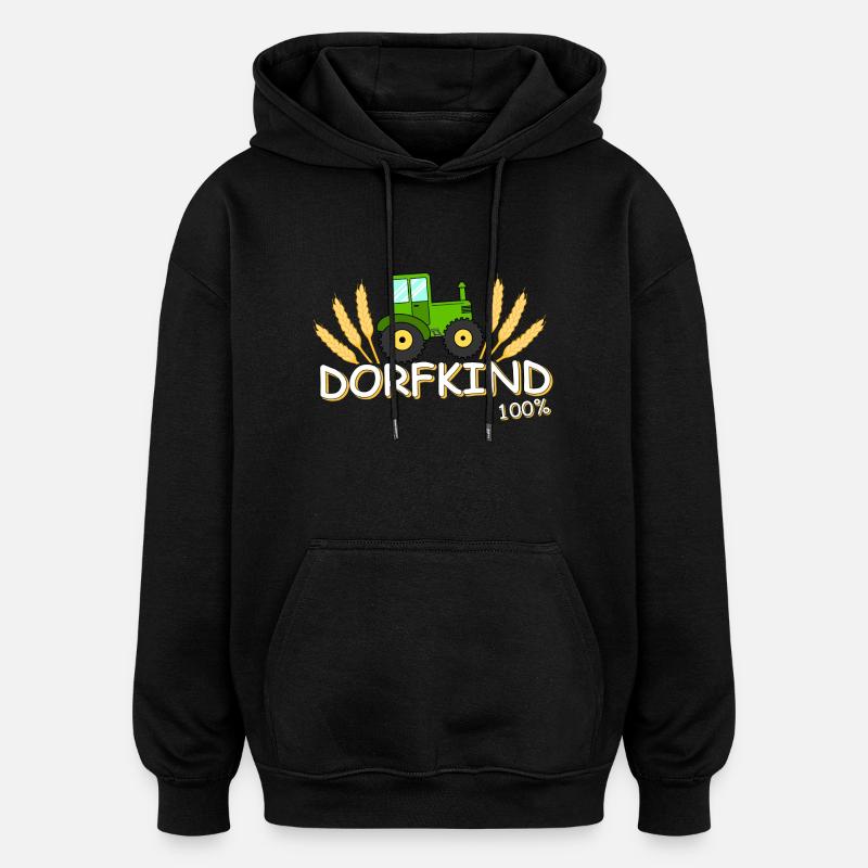 Dorfkind 100 % - Sweat à capuche oversize unisexe - noir