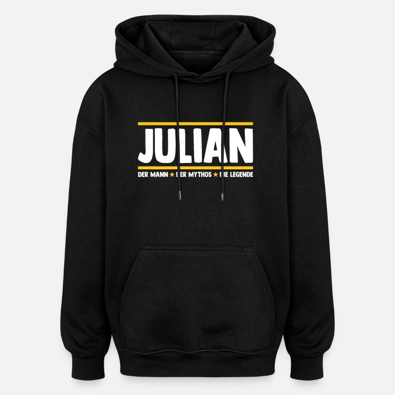 Julien - Sweat à capuche oversize unisexe - noir