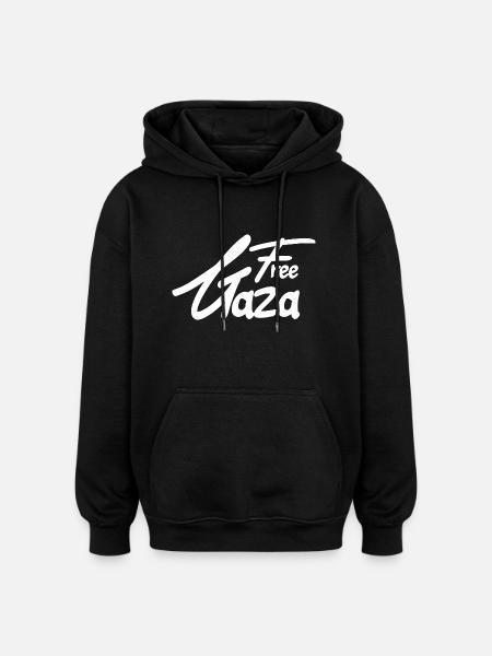 free gaza text - Oversized Unisex Hoodie - Schwarz