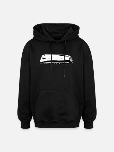 Bluesharp, Harmonica - Oversized Unisex Hoodie - Schwarz
