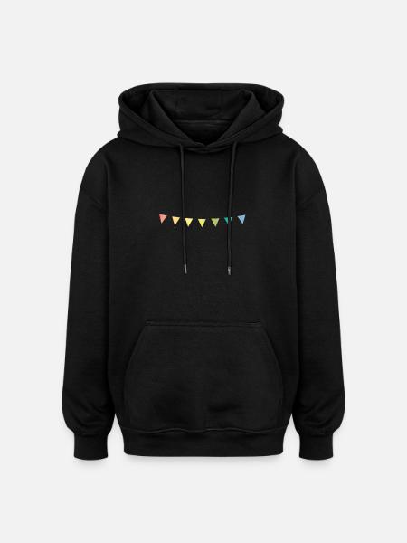 Wimpelkette Aquarell - Oversized Unisex Hoodie - Schwarz