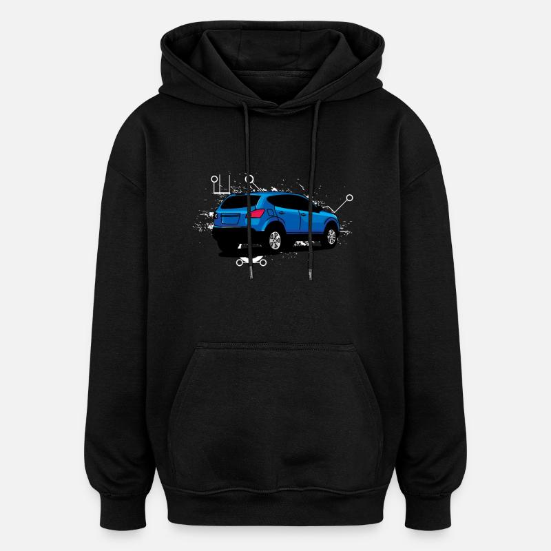 croisement BLue - Sweat à capuche oversize unisexe - noir