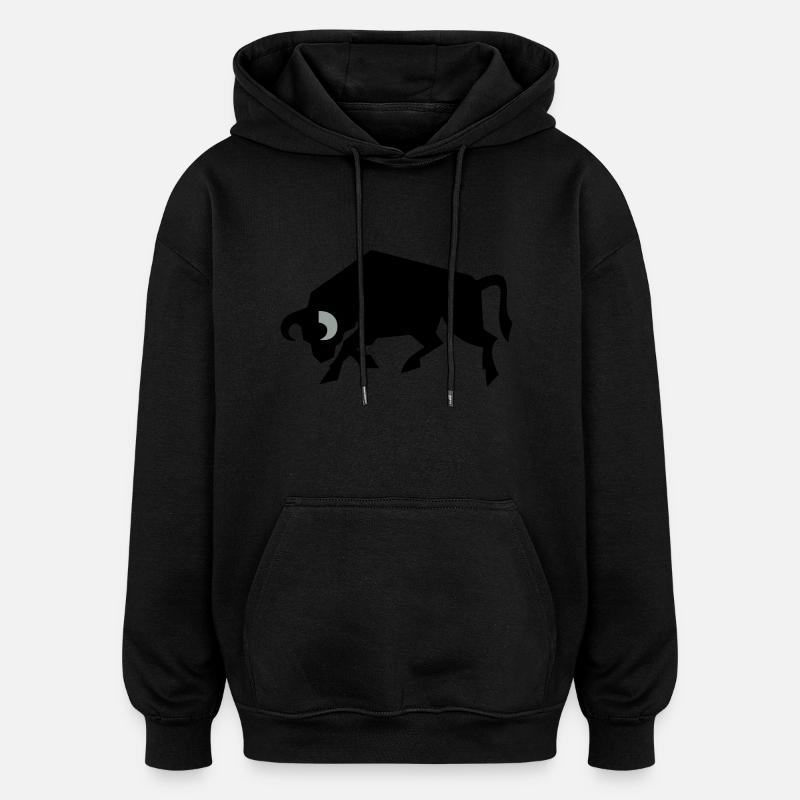 bull_2 - Sweat à capuche oversize unisexe - noir