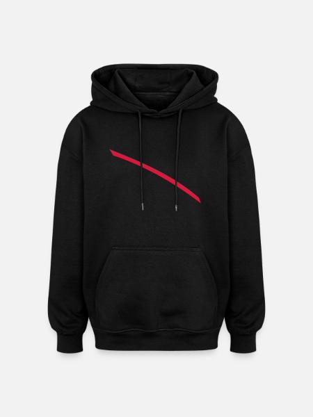 Red line - Oversized Unisex Hoodie - black