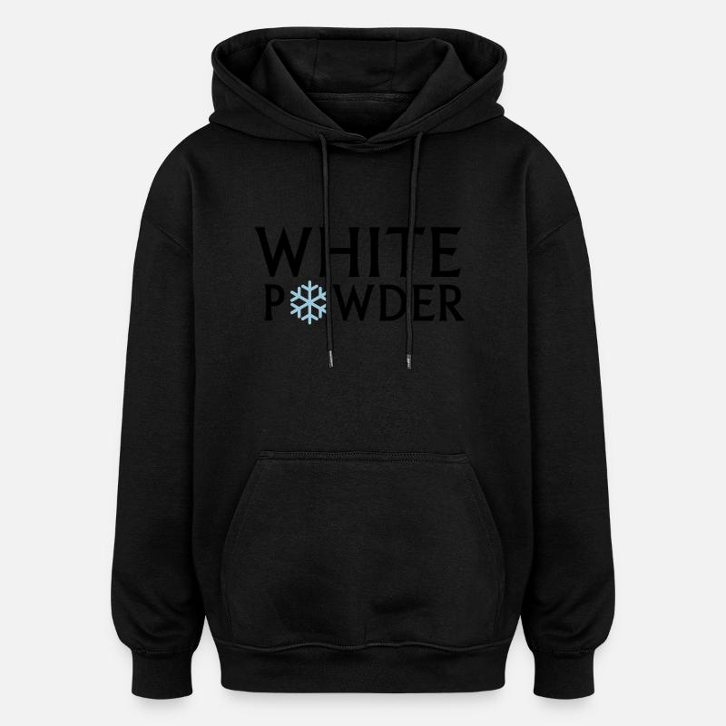 white powder - Oversized Unisex Hoodie - black
