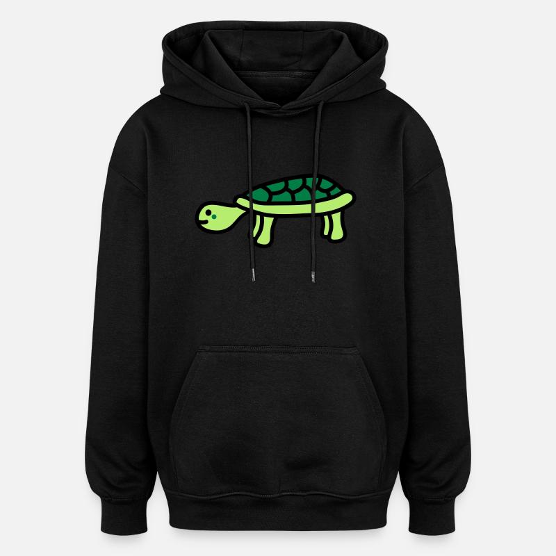 turtle - Sweat à capuche oversize unisexe - noir