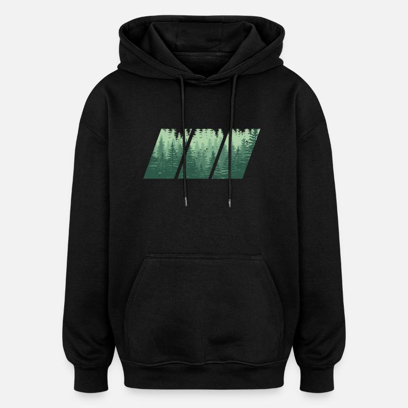 Des arbres - Sweat à capuche oversize unisexe - noir