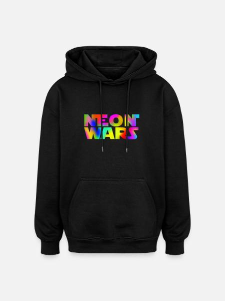 neon wars - Oversized Unisex Hoodie - black