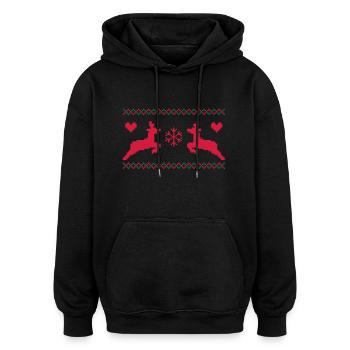 für mit und weihnachten - Oversized Unisex Hoodie - Schwarz - Vorne - Noah (186cm)