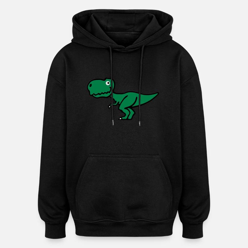T-Rex (couleur) - Sweat à capuche oversize unisexe - noir