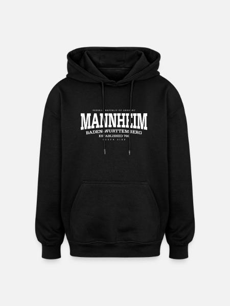 Mannheim (white Edt. '13) - Oversized Unisex Hoodie - black