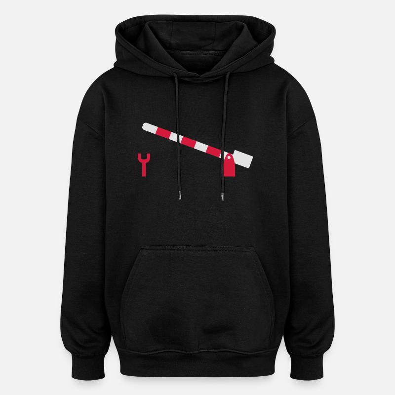 Barrière - Sweat à capuche oversize unisexe - noir