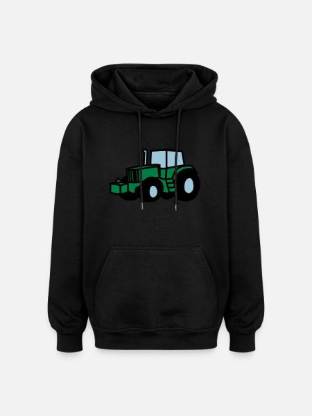 Traktor - Oversized Unisex Hoodie - Schwarz